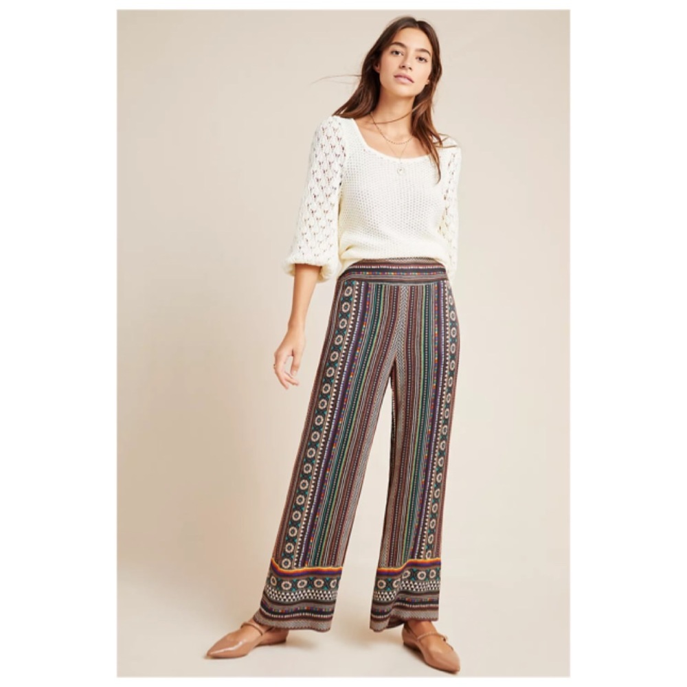 FARM Rio for Anthropologie Satin Wide Leg Pants XS / S